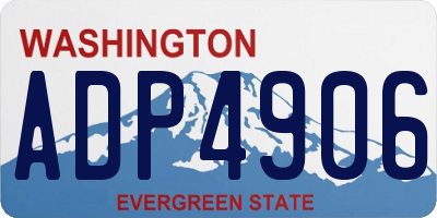WA license plate ADP4906