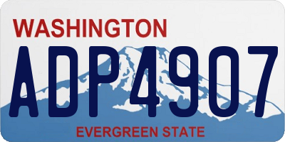 WA license plate ADP4907