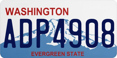 WA license plate ADP4908