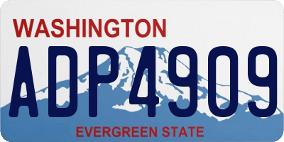 WA license plate ADP4909