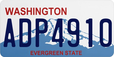 WA license plate ADP4910