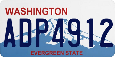 WA license plate ADP4912