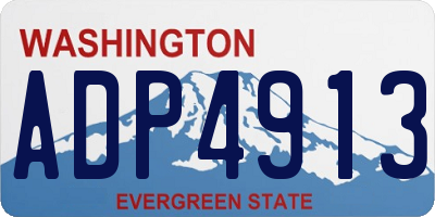 WA license plate ADP4913