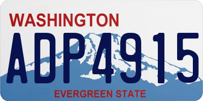WA license plate ADP4915