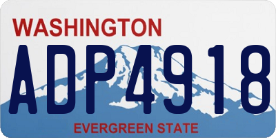 WA license plate ADP4918