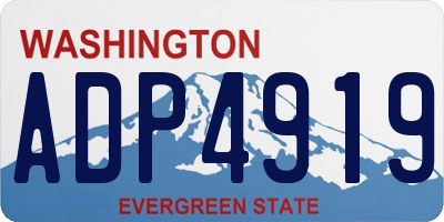 WA license plate ADP4919