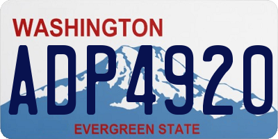 WA license plate ADP4920