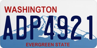 WA license plate ADP4921