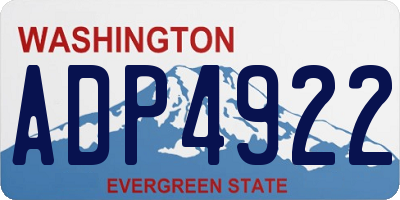 WA license plate ADP4922