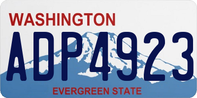 WA license plate ADP4923