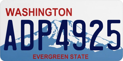 WA license plate ADP4925
