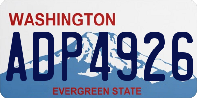 WA license plate ADP4926