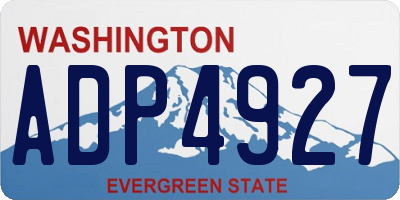 WA license plate ADP4927