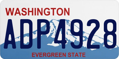 WA license plate ADP4928