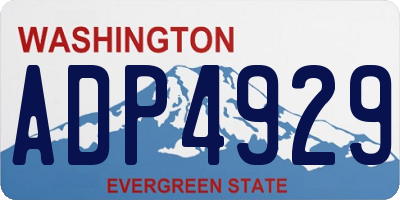 WA license plate ADP4929