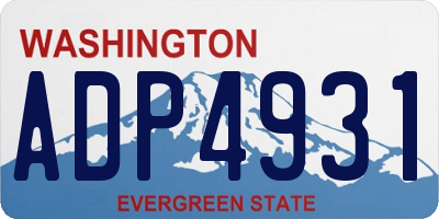 WA license plate ADP4931