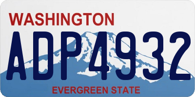 WA license plate ADP4932