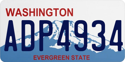 WA license plate ADP4934