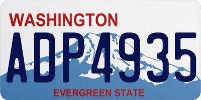 WA license plate ADP4935