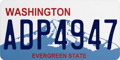 WA license plate ADP4947