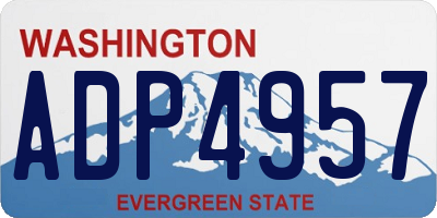 WA license plate ADP4957