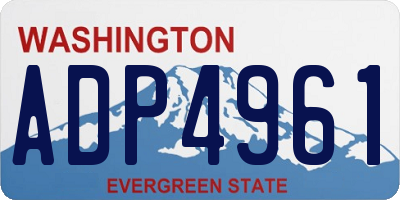 WA license plate ADP4961