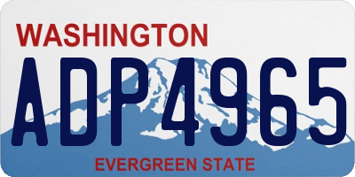 WA license plate ADP4965