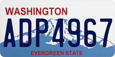 WA license plate ADP4967