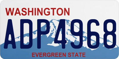WA license plate ADP4968