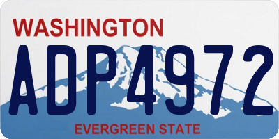 WA license plate ADP4972