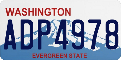WA license plate ADP4978