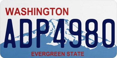 WA license plate ADP4980