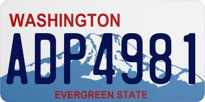 WA license plate ADP4981