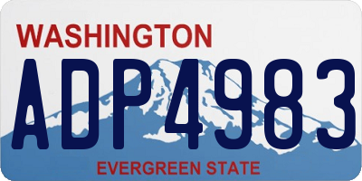 WA license plate ADP4983