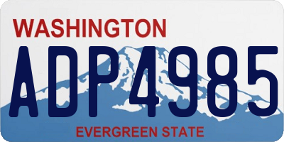 WA license plate ADP4985