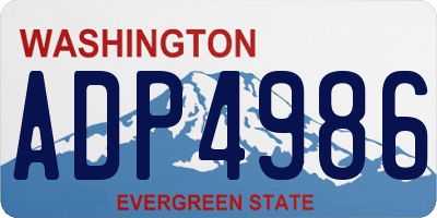 WA license plate ADP4986