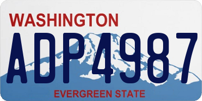 WA license plate ADP4987