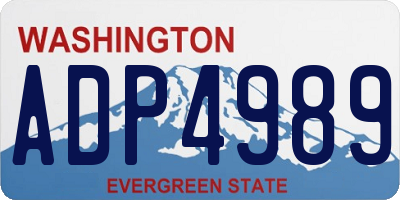 WA license plate ADP4989