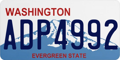WA license plate ADP4992