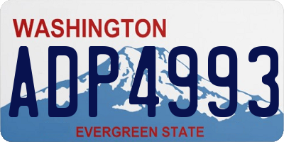 WA license plate ADP4993