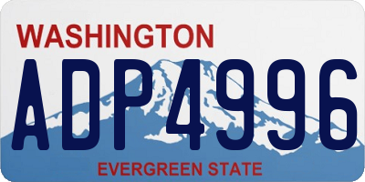WA license plate ADP4996