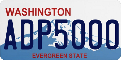 WA license plate ADP5000