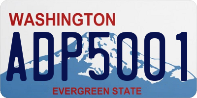WA license plate ADP5001