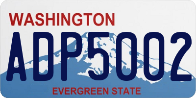 WA license plate ADP5002