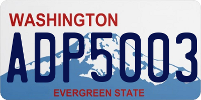 WA license plate ADP5003