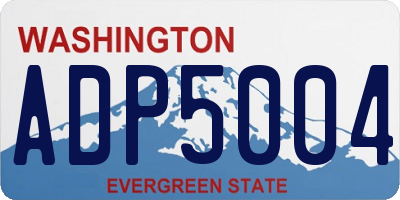 WA license plate ADP5004
