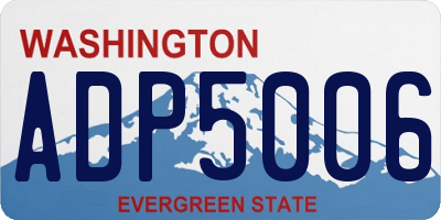 WA license plate ADP5006