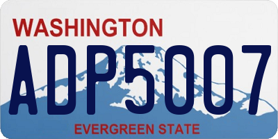 WA license plate ADP5007