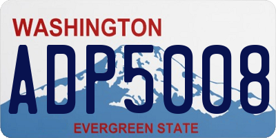 WA license plate ADP5008
