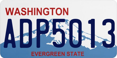 WA license plate ADP5013